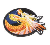 DEARMAMY Parche Termoadhesivo de Dragón Bordado Redondo Amarillo Parche para Coser y Planchar Ropa Mochilas y Bolsos Multifuncional para Manualidades y Decoración