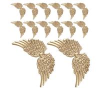 DEARMAMY Parches Bordados de Alas de Ángel 12,5 Cm Dorados, 24 Unidades para Coser en Ropa, Mochilas y Manualidades Diy, Apliques Textiles Ligeros y Decorativos para Proyectos Creativos