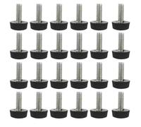 DEARMAMY Patas de Muebles Ajustables M6 X 15 Mm Negras, 30 Piezas Niveladores Antideslizantes para Mesas y Sillas, Elevadores para Escritorio y Protección de Suelos, Uso en Mobiliario