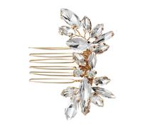 DEARMAMY Peina De Novia Cristales De Imitación Accesorio De Cabello Decorativo Para Bodas y Elegante Peine Para Mujeres Diseño Floral y Romántico