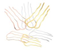 DEARMAMY Peine Pelo Ondulado De Metal 6 Piezas Pequeña Para Mujer y Niña Para Boda y Fiesta Accesorios Para Peinar Cabello En Tonos Dorado, Rosa Dorado y Plateado