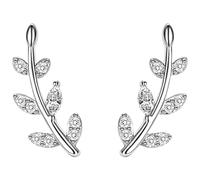 DEARMAMY Pendientes Trepadores de Hojas para Mujer Pequeños Pendientes de Botón en Acero Hipoalergénico Diseño Ligero y Elegante Joyería Adecuado para Uso Diario y Obsequio