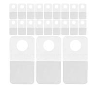 DEARMAMY Pestañas Autoadhesivas Transparentes para Colgar 300 Unidades PVC/PET 25X35 MM con Orificio Redondo Etiquetas Adhesivas Pequeñas para Bolsas y Cajas Minorista
