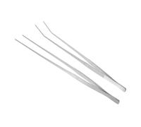 DEARMAMY Pinzas para Alimentar Reptiles de Acero Inoxidable Set de 2 Piezas 20 CM Punta Recta y Curva Herramientas Largas para Acuarios y Terrarios Resistentes y Seguras para