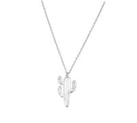 DEARMAMY Plateado Mujer Colgante Cactus de Joyería para Mujer Accesorio para Despedida de Soltera Especial para Amigas y Madre Acero Inoxidable