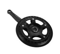 DEARMAMY Plato de Bicicleta Sola Velocidad 32 Dientes con Protector | Aleación, Hierro y Plástico, Brazo Cónico para Montaña, Negro, para Cuadros con Eje Cuadrado