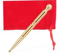 DEARMAMY Pluma de Acupuntura de Latón para Masaje Facial y Corporal, Herramienta Manual de Reflexología, Varilla Compacta Amarilla para Estimulación de Puntos de Acupuntura en Casa, Masaje