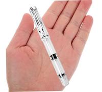 DEARMAMY Pluma Estilográfica con Punta de Pincel Flexible y Mecanismo de Pistón Diseño Dual para Caligrafía y Dibujo Color Transparente Resistente y Portátil