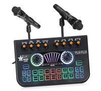 DEARMAMY Podcast Equipment Bundle Dual Microphones With Sound Card Professional Audio Mixer Kit For Live Streaming Gaming And Studio Recording