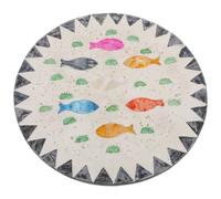 DEARMAMY Posavasos para Mesa al Aire Libre, Tapete Aislante Térmico para Tazas, Redondo, Concha y Madera, Antideslizante, Ligero, Portátil, Decoración Marina, para Exterior y Obsequio