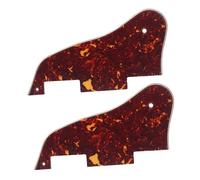 DEARMAMY Protector para Guitarra Acústica 2 Piezas Adhesivo Diseño Carey Rojo Golpeador Plástico Resistente Hoja Protectora para Cuerdas y Cuerpo Accesorio para Músicos y Escenario