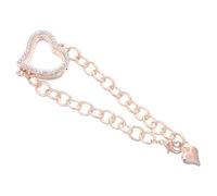 DEARMAMY Pulsera Charm Corazón Ajustable con Marco para Foto Brazalete de Aleación con Cristales Joyería Memorial para Boda Aniversario Día Madre y Cumpleaños