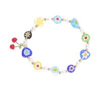DEARMAMY Pulsera De Fresa Damas Frutas Pulsera Cereza Pulsera De Cuentas Perlas Pulsera De Cuentas Niñas Cereza Pulsera Pulseras Del Encanto Para Las Niñas Pulsera Para Niñas