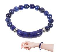 DEARMAMY Pulsera talón piedra del zodíaco clave con cuentas Rosario encanto brazalete bracelet pulseiras Accesorio tripe decoración de manos decoración de muñeca de niña Piedra natural Blue