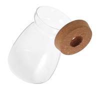 DEARMAMY Recipiente Hidropónico de Vidrio Redondo con Tapón de Corcho 3 Cm, Tarro de Microterrario Sellado para Plantas Pequeñas, Frasco de Micropaisaje para Escritorio y Decoración