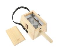 DEARMAMY Recipiente Para Masajeador De Moxa Caja De Hierro Doble Columna y Mango Sin Pintura Para Terapia En Casa