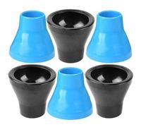 DEARMAMY Recogedor de Balones de Golf 6 Unidades Ventosas de Goma Negras y Azules, Accesorio Portátil para Grips de Putter, Pinza Resistente y Reemplazable para Accesorios Golf en Campo