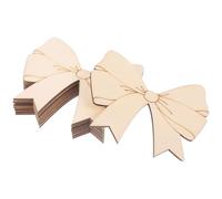 DEARMAMY Recortes de Madera en Forma de Lazo 10 Piezas, Rodajas de Madera sin Terminar para Manualidades Diy, Adornos Colgantes para Decoración y Artesanía en Casa