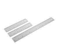 DEARMAMY Reglas de Acero Inoxidable con Respaldo de Corcho Antideslizante 1 Pieza de 30 CM y 2 Piezas de 15 CM Herramientas de Medición Métricas Pulgadas para Oficina Dibujo E