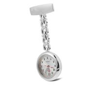 DEARMAMY Reloj de Bolsillo Nurse enfermero Relojes de Pared Enfermeras Pulsera Multicapa Pulsera Ancha sostuvo Suministros de Enfermera Reloj con Hebilla en el Batería de botón Silver