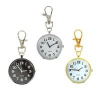 DEARMAMY Relojes de Bolsillo Llavero y Hebilla se Puede Colgar en Cinturones Conjunto de 3 Aleación de Zinc Ligera, Fácil de Consultar la Hora Adecuado para Uso de Ancianos y Enfermeras
