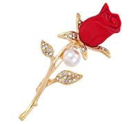 DEARMAMY retro encanto broche de rosa broche de flores novia valentines day present Broche decorativo placa para mujer de cumpleaños de amigas para mujeres broche de boda antiguo Metal