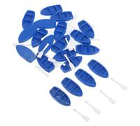 DEARMAMY Set De 20 Mini Barcos De Resina Azul Oscuro con Palas para Decoración Playera, Juegos De Muñecas y Jardines De Hadas, Tamaño Pequeño Adecuado para Manualidades DIY y Fiestas Temáticas