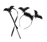 DEARMAMY Set De Halloween Diadema y Varita De Murciélago Accesorios Para Cosplay Diadema Gótica