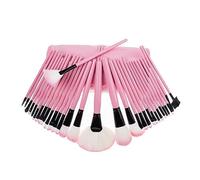 DEARMAMY Set de Pinceles de Maquillaje Cosmético Microfibra 32 Piezas Tamaño Medio para Uso Profesional y Aficionado, Color Rosa, Adecuado para Maquillaje Diario con Estuche Portátil