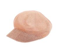 DEARMAMY Sombrero Octogonal de Paja Trenzada para Mujer, Protector Solar Transpirable, Color Piel Rosa, Adecuado para Exteriores y Viajes, Talla Única