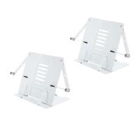 DEARMAMY Soporte de Lectura Ajustable de Metal Blanco 2 Piezas Atril de Lectura para Escritorio Estante Multifuncional para Libros Adecuado para Hogar Oficina y Estudio