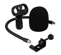 DEARMAMY Soporte de Micrófono para Podcast Ajustable con Cuello de Cisne, Abrazadera Cuadrada Metálica Reforzada, Tubo Flexible Grande y Esponja, Adecuado para Oficina y Grabación