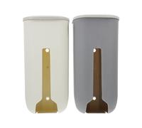 DEARMAMY Soporte para Bolsas de Basura de Cocina 2 Piezas, Estante de Pared Multifuncional en PP, Color Claro y Gris, Organizador Compacto sin Perforaciones para Almacenamiento y Uso