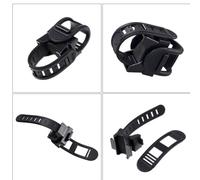 DEARMAMY Soporte para Linterna de Bicicleta Negro, Clip Ajustable 360° de Plástico Antideslizante, 2 Piezas para Manillar, Accesorio Práctico para Luces Delanteras en Ciclismo