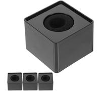 DEARMAMY Soporte para Micrófono Bandera Cuadrada Negra Pack de 4 Unidades Micrófono de Utilería para Entrevistas Caja Logotipo Uso Profesional Entrevistas y Reportajes