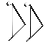 DEARMAMY Soportes para Estantes de Pared Flotantes Negros de Hierro Industrial 2 Piezas Soporte de Carga Pesada Gancho Resistentes y Multifuncionales para Almacenamiento Hogar