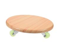 DEARMAMY Taburete bajo Pequeño con Ruedas de Color Claro, Superficie Efecto Madera, Altura 7 Cm, Taburete Rodante para Pedicura y Reposapiés en Salón y SPA, Resistente y Práctico para Uso