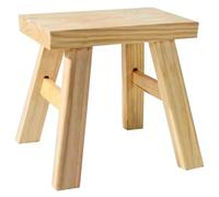 DEARMAMY Taburete Madera Maciza, Pequeño y Antideslizante, 19 Cm de Alto, 26x13 Cm, Adecuado para Baño, Cocina y Uso Doméstico, Estilo Retro Práctico y Seguro