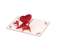 DEARMAMY Tarjeta de Felicitación 3D para San Valentín Diseño Creativo Corazón Papel Especial Tamaño 13X155 CM Tarjeta Aniversario y Bendición Amorosa Postal DIY para Regalar