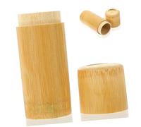 DEARMAMY Tarro De Cerillas De Bambú Multifuncional 1 Unidad Para Escritorio Hogar Oficina Almacenamiento Decorativo Práctico Portátil