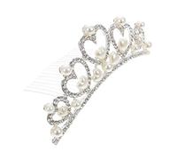 DEARMAMY Tiara De De Perlas Para Boda Hermoso Tocado De Novia Accesorio Cabello De Fiesta De Moda Para Ceremonias De Boda y Celebraciones De Princesas
