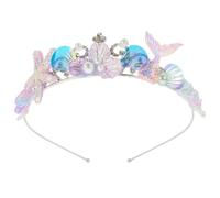 DEARMAMY Tiara de Sirena con Diadema Y Accesorios para El Cabello con Diamantes de Imitación de Concha para Fiestas Temáticas Del Océano
