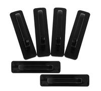 DEARMAMY Tiradores Adhesivos para Puertas de Armarios 6 Piezas Negras de Plástico sin Taladro para Muebles de Cocina y Vestidores Uso en Interiores y Oficinas