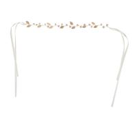 DEARMAMY Tocado de boda nupcial tocado de diadema de flores de hoja dorada tocados de novia tiaras de novia accesorios para el cabello de la novia floral diadema para mujer diadema de novia