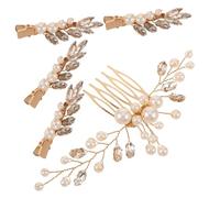 DEARMAMY Tocado de Novia Único de Inspiración Vintage Nuevo Conjunto de Peinetas Chinas Y Peinetas Laterales con Flores para Damas de Honor Horquilla Decorativa