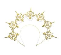 DEARMAMY tocados para mujer de ángel para fiestas de fiesta para mujeres de oro para mujer accesorios de diosa tocado de hechicera griega el plastico Golden