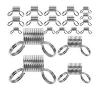 DEARMAMY Topes de Abrazadera para Cuentas 20 Pcs Metal Resistentes para Joyería Hechas a Mano, Cierres de Resorte Pequeños 0.8x20mm y Grandes 1.0x28mm, Herramienta para Pulseras y Collares