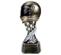 DEARMAMY Trofeo de Competición de Motos Diseño de Casco en Resina, Adorno Creativo para Eventos Deportivos y Premios Infantiles