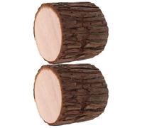 DEARMAMY Troncos de Madera Decorativos Rústicos Marrón para Caminos de Grava y Ceremonias, Paquete de 2 Piezas Ligeras con Montaje Rápido y Diseño Cilíndrico