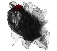 DEARMAMY Velo De Novia Fantasma Encaje Negro Accesorio Gótico Para Fiesta De Brujas Disfraz De Novia Muerta Tocado De Velo Para Mujer De De Halloween